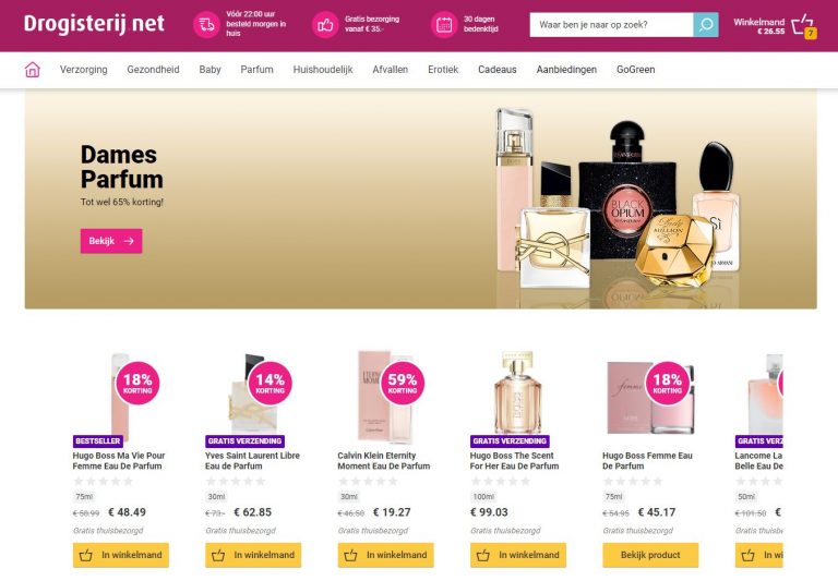 bekijk het aanbod parfums bij Drogisterij.net