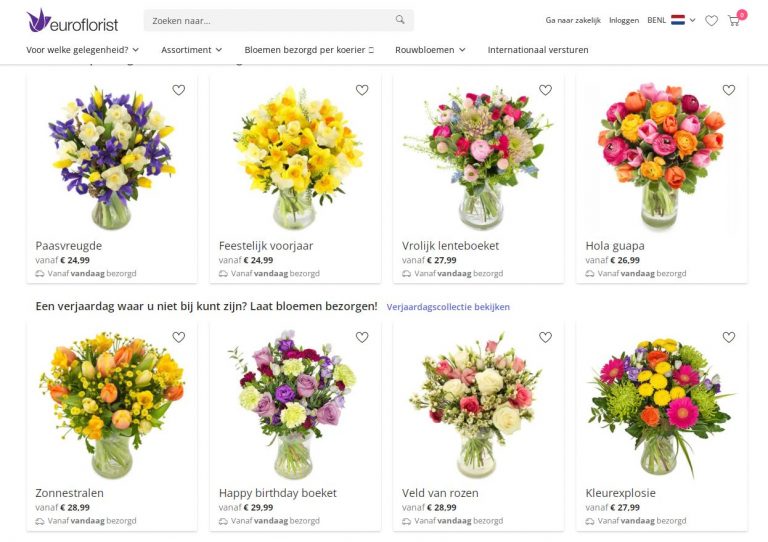 ontdek het aanbod bloemen bij Euroflorist