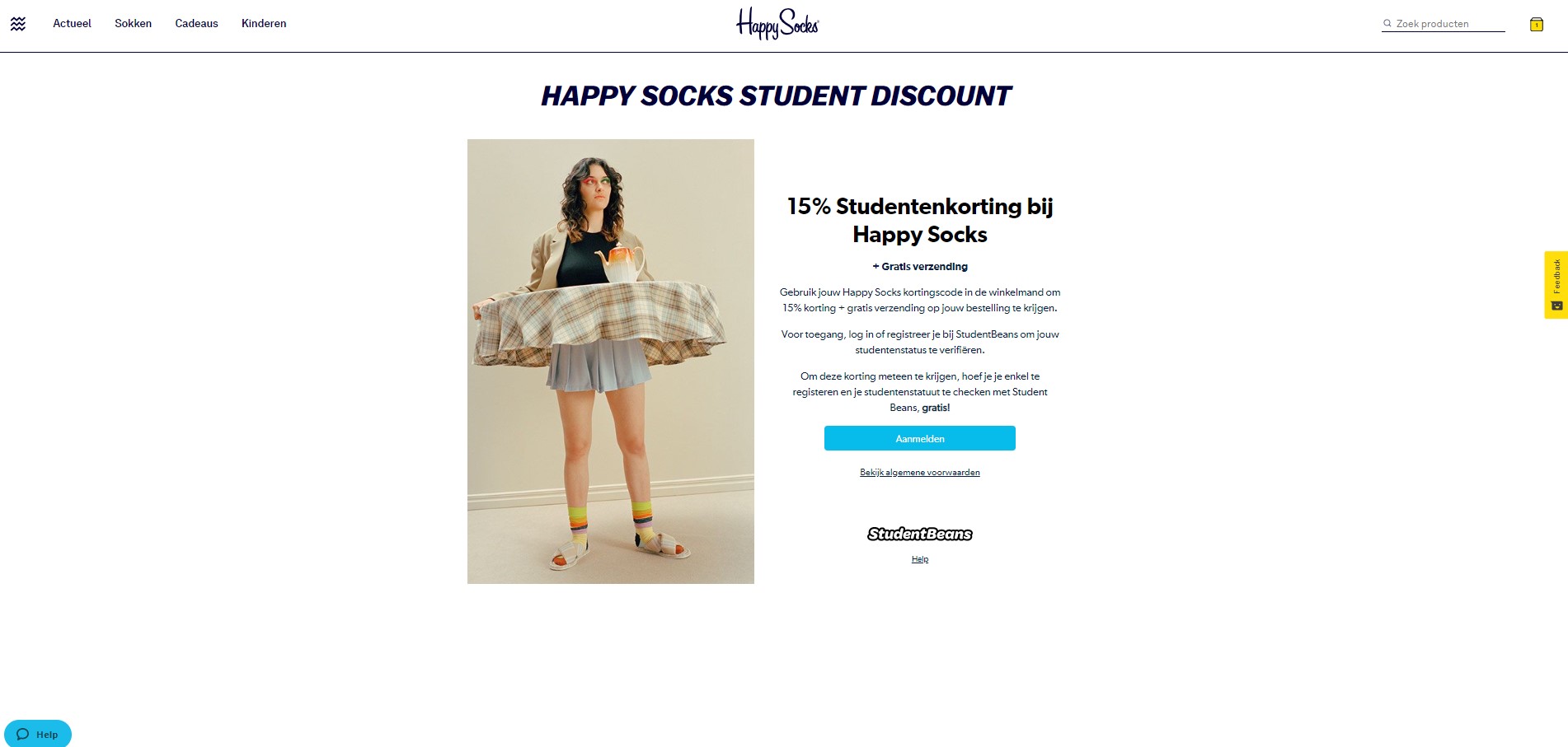 happy socks studenten korting pagina