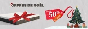 Profitez de jusqu’à -50 % sur tous les produits pour des fêtes tout confort ! Valable du 02/12 au 31/12.